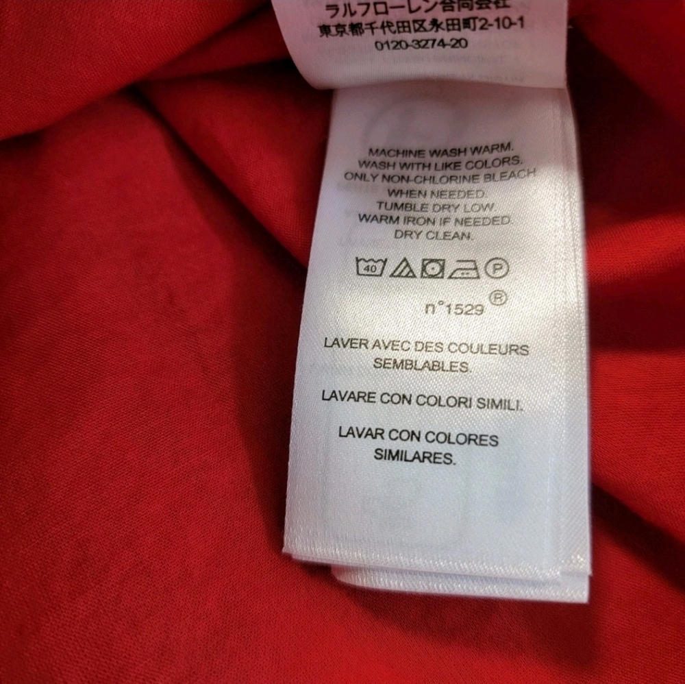 LAUREN Ralph Lauren Geo-Stripe Belted Cotton Voile Dress Red Women’s Size 16 NWT - Picture 10 of 16